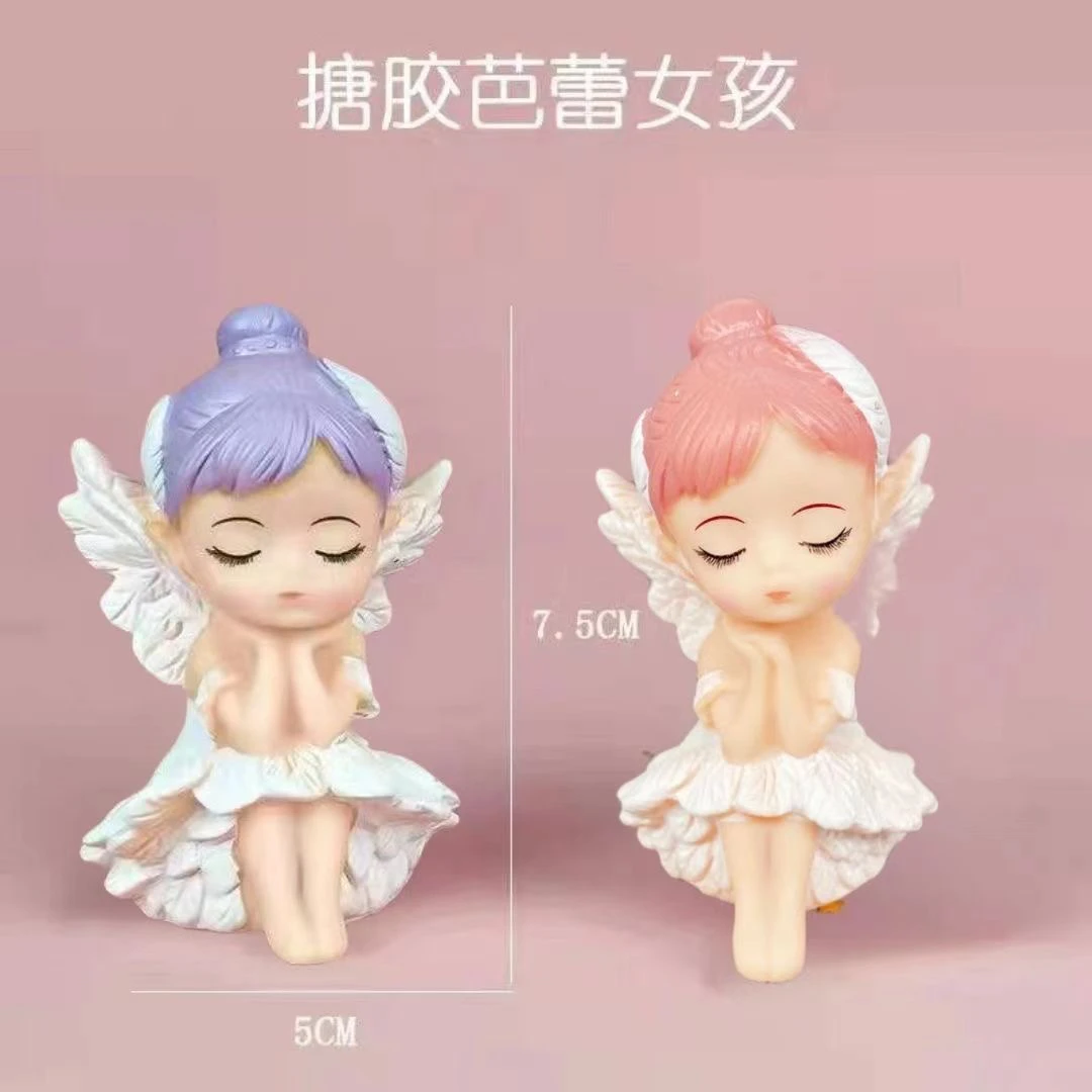〔千津〕搪胶贝拉芭蕾女孩儿童生日蛋糕烘焙装饰装扮摆件可爱网红款