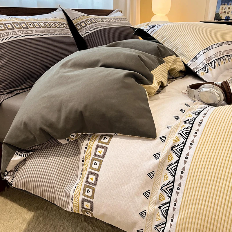 加厚磨毛印花床上四件套全棉纯棉春秋款2025新款床单被套三件套11