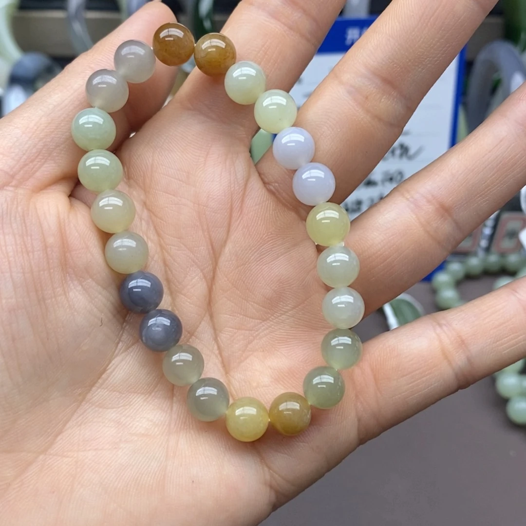 和田玉手链未镶嵌卡8