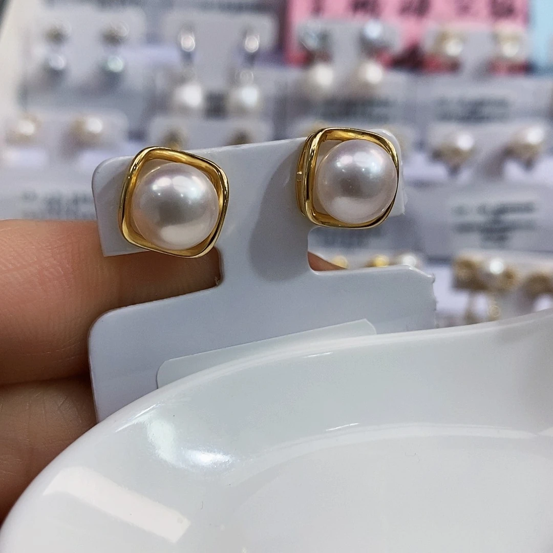 银S925镶嵌特价秒孤品正版天然淡水极光炫彩珍珠设计款淡水珍