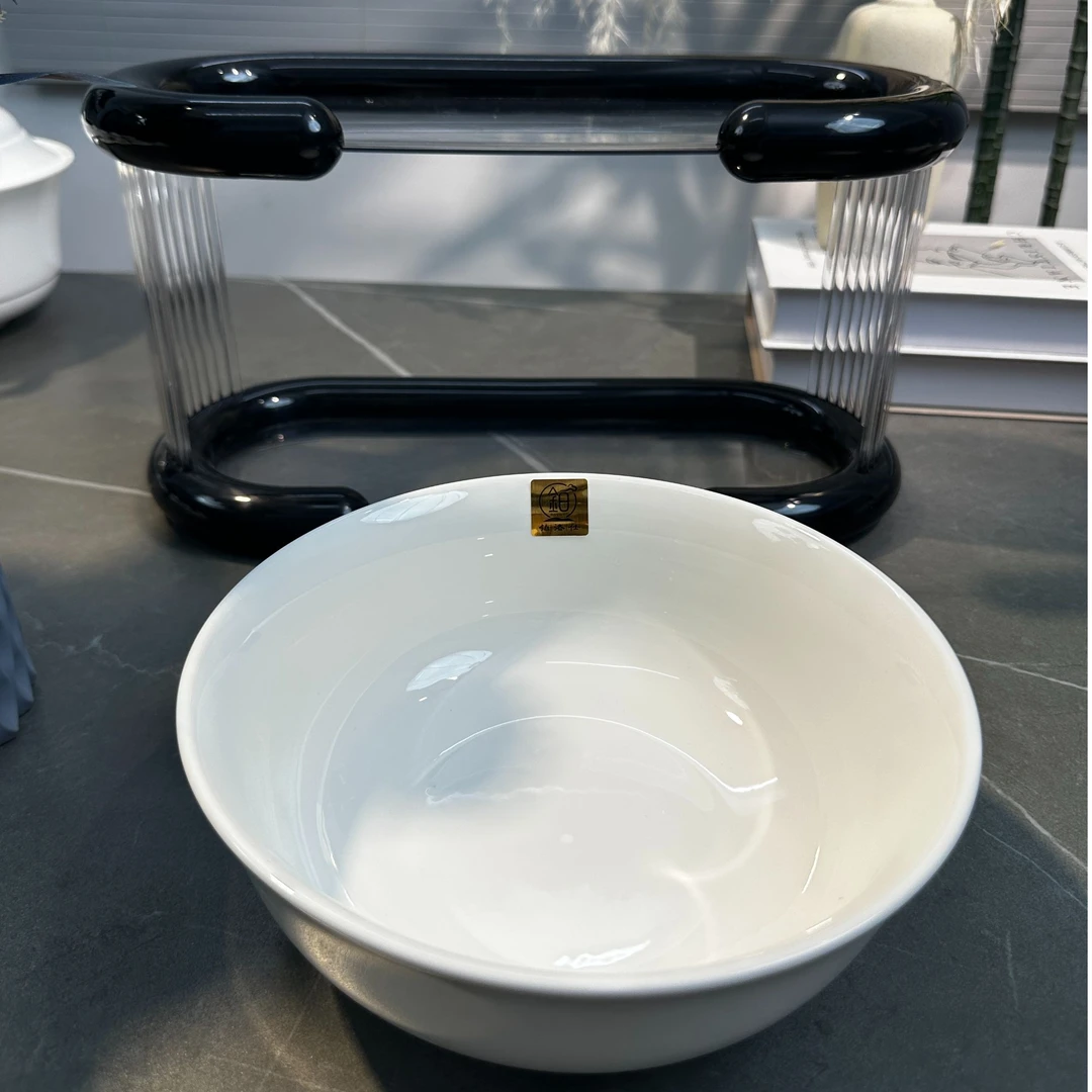 陶瓷金龙碗纯白白瓷瓷碗大汤碗米饭碗菜碗大碗面碗汤碗新中式简约