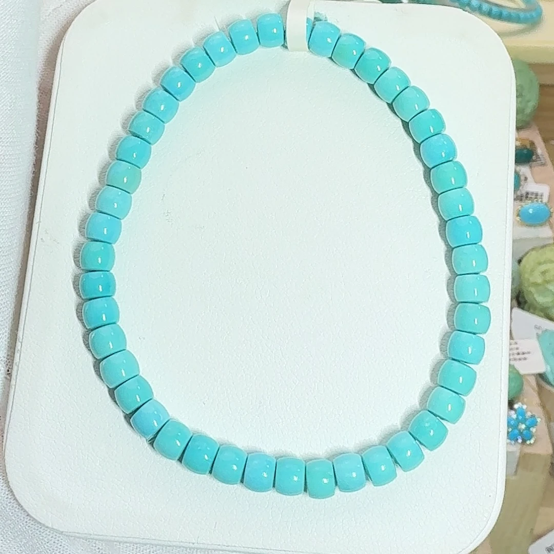 绿松石未镶嵌珠宝奇石高瓷蓝直切5.1