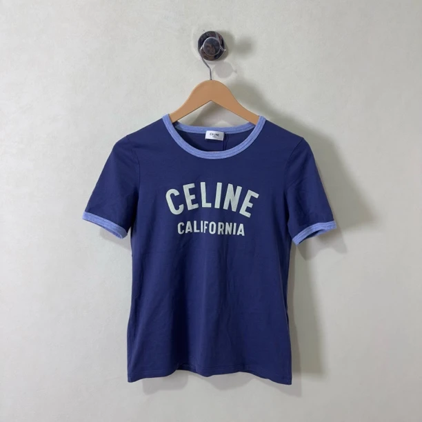 99新 Celine/思琳 香芋紫边边拼紫色 短袖 S码