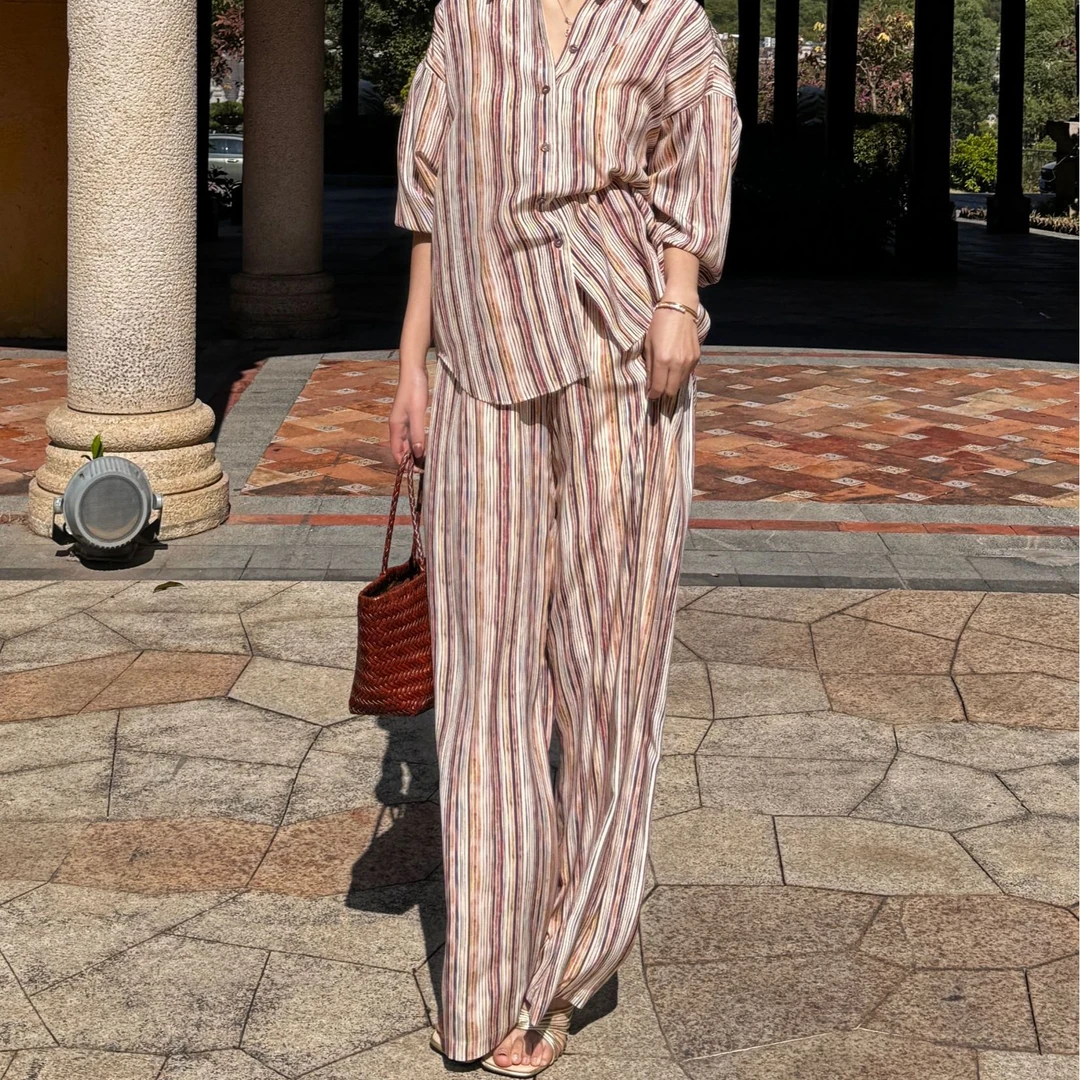 【简格裤】2025新款独家花色个性特别气质休闲遮肉显瘦休闲直筒裤