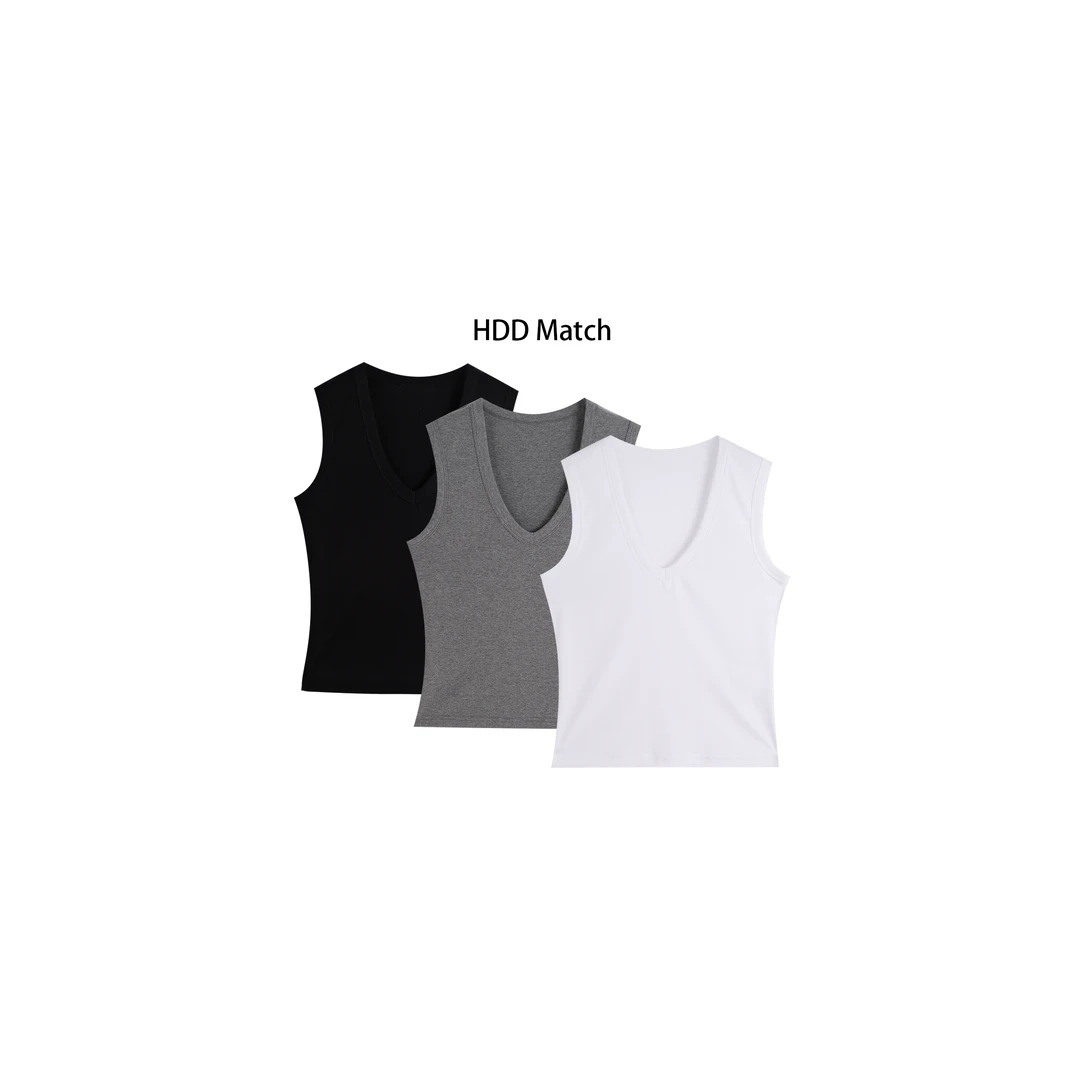 HDD Clothing"基础简约"夏季女款U领纯色简约百搭背心打底 Y7617