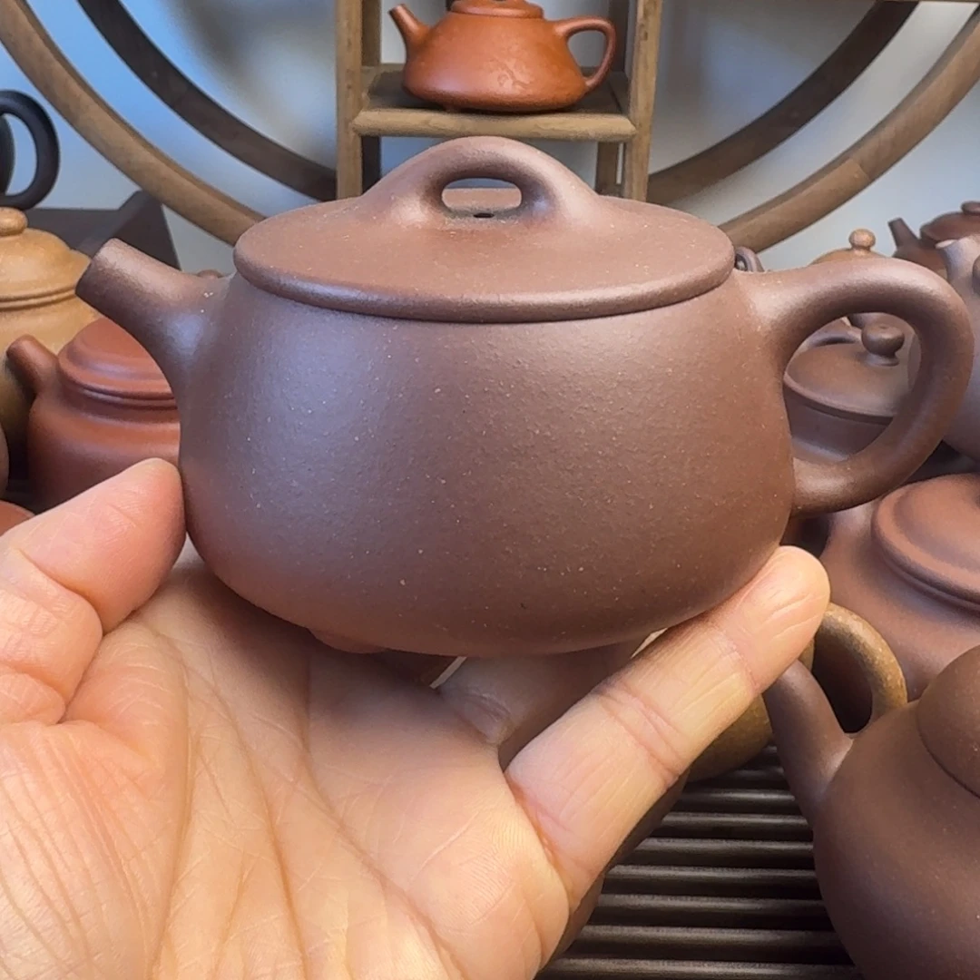 茶壶紫砂190cc宽口石瓢台西2号紫泥