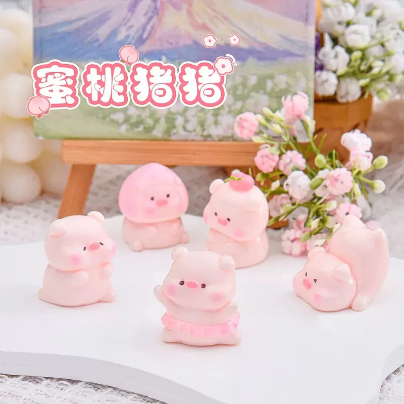 【许愿+对对碰】可爱蜜桃猪猪树脂diy奶油胶创意钥匙扣网红立体摆件