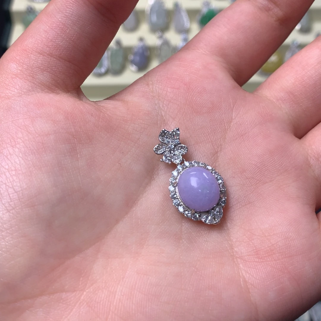 嘟****翡翠银S925镶嵌挂件