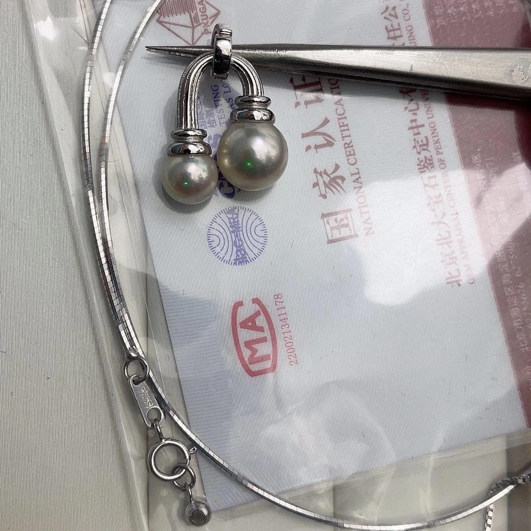 海水珍珠颈饰银S925镶嵌