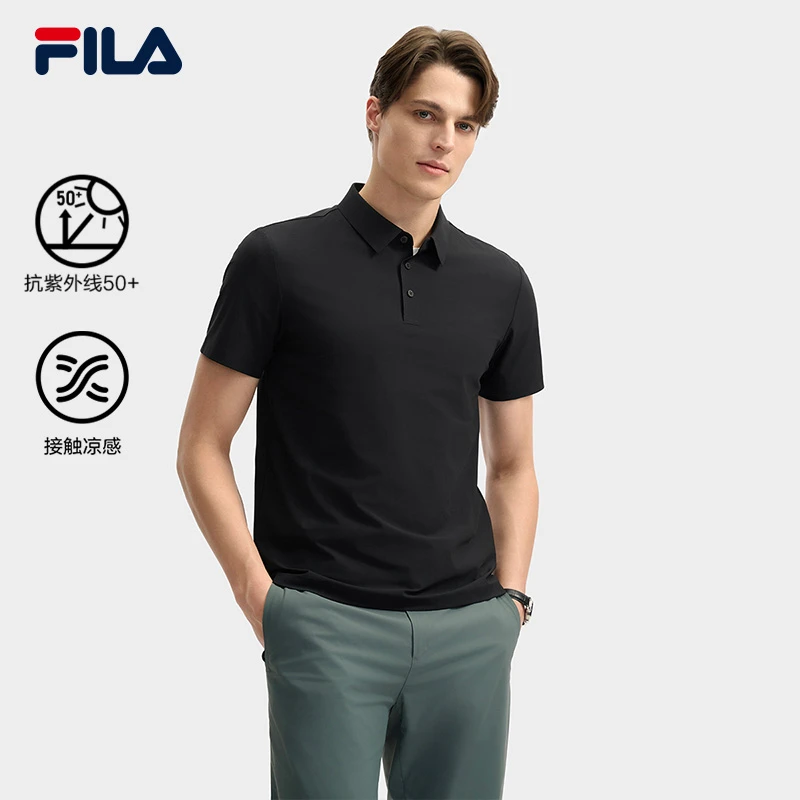 Fila/斐乐男士【凉感防晒POLO衫】夏季简奢速干休闲短袖F11M522109F