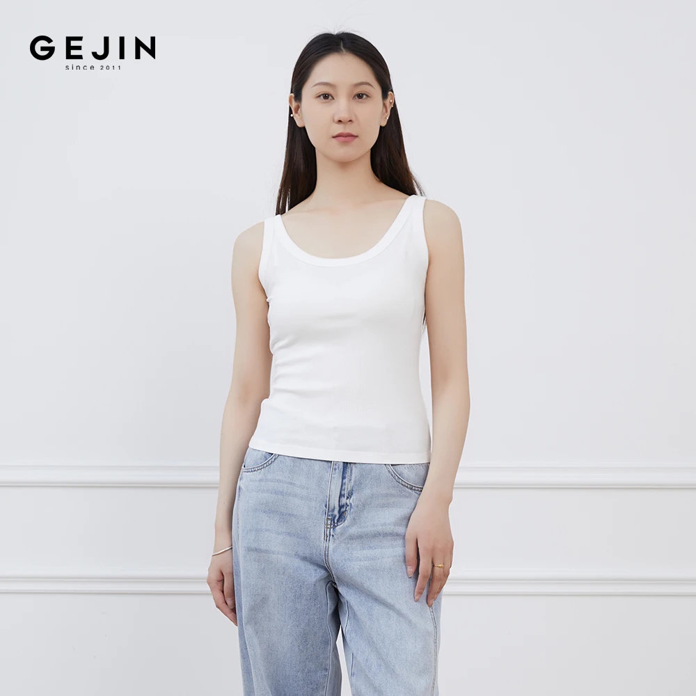 GEJIN/歌锦2025小凉风罗纹丝光背心打底GD22522385
