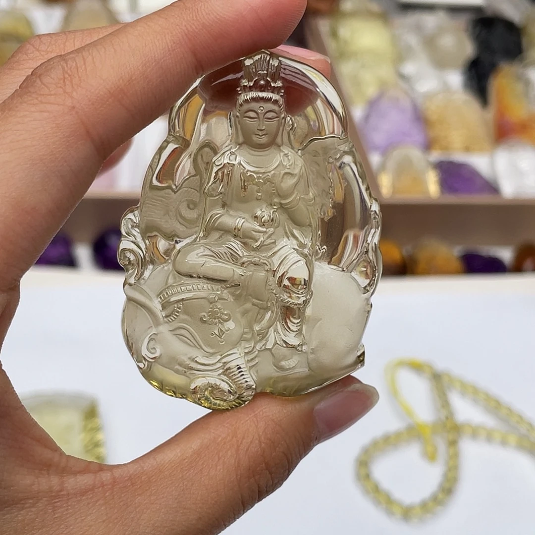 Q***Q水晶未镶嵌颈饰定制吊坠普贤