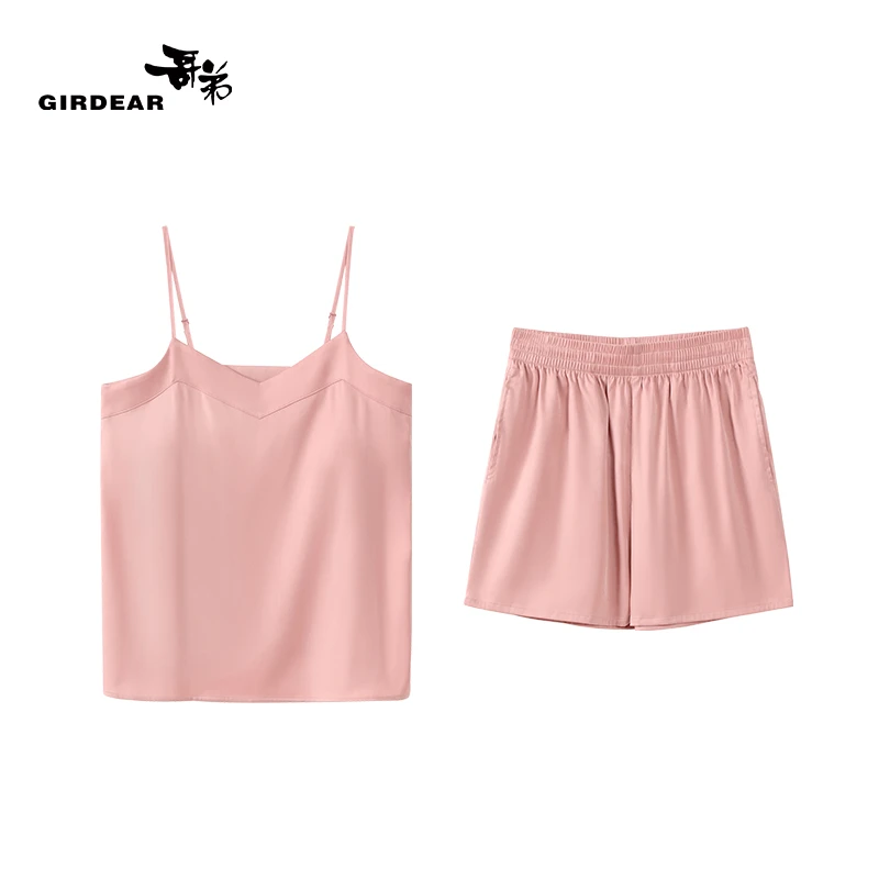 GIRDEAR/哥弟（一喜专属）柔肤缎面家居套装柔软舒适夏天薄款款