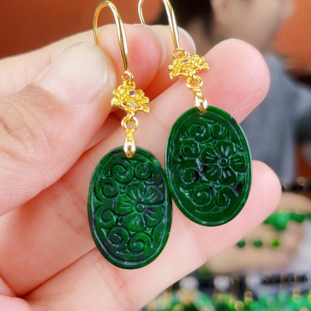 翡翠未镶嵌耳饰饰品