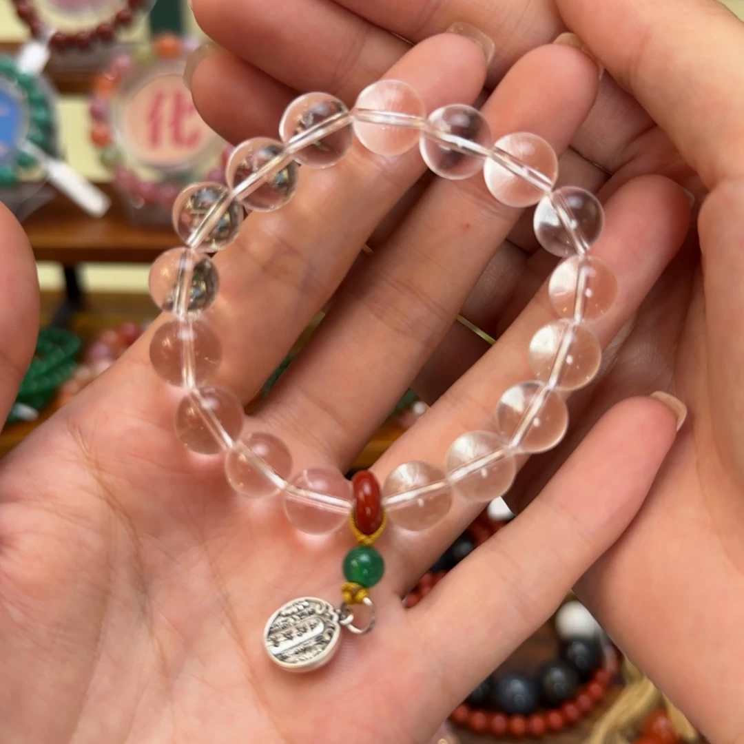 银S925镶嵌手链烟晶