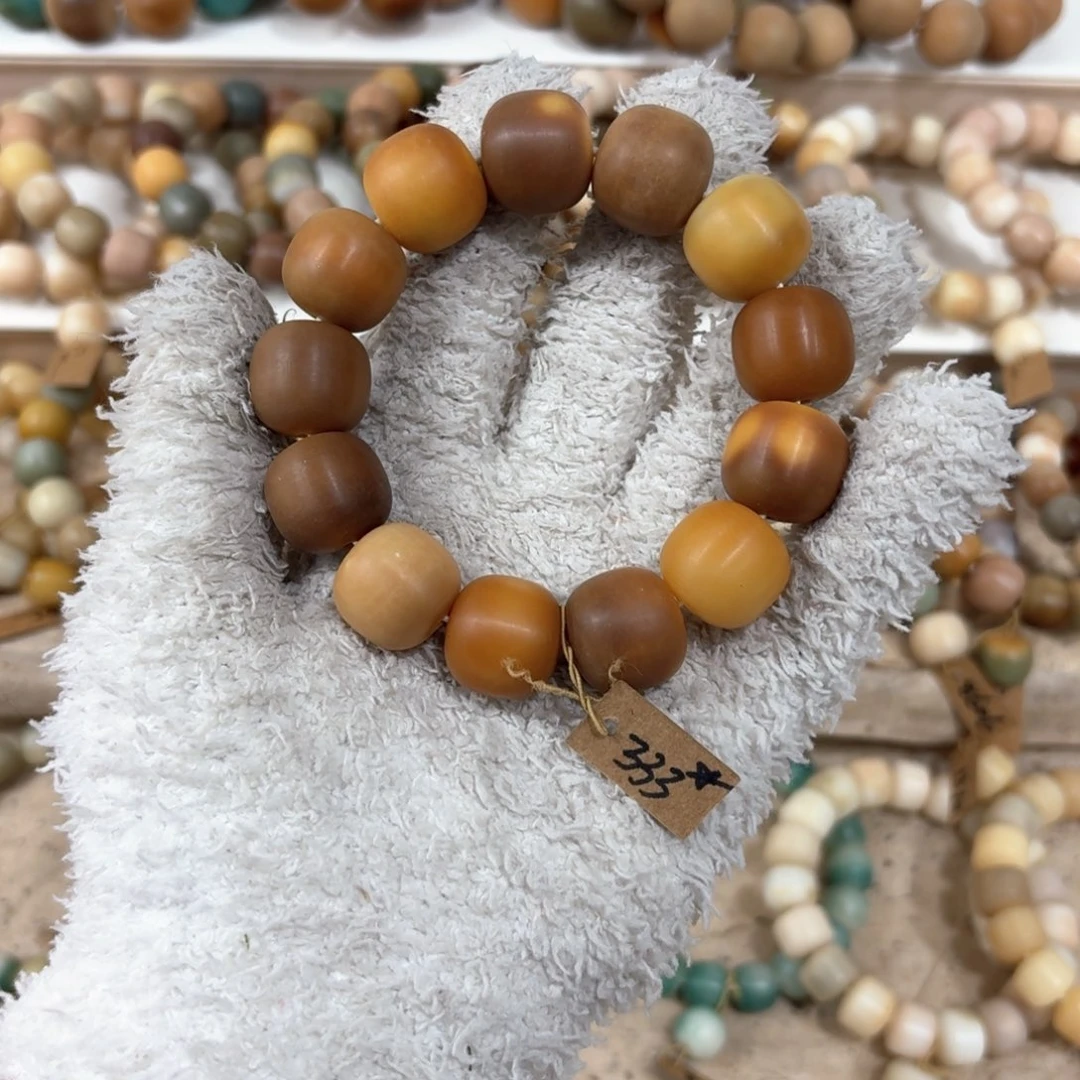 菩提根/象牙果吊坠333卡18桶珠瑕疵