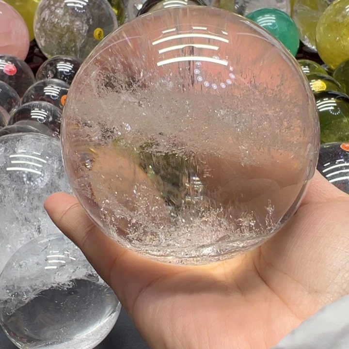 水晶珠宝半成品未镶嵌MM白水晶球C2612