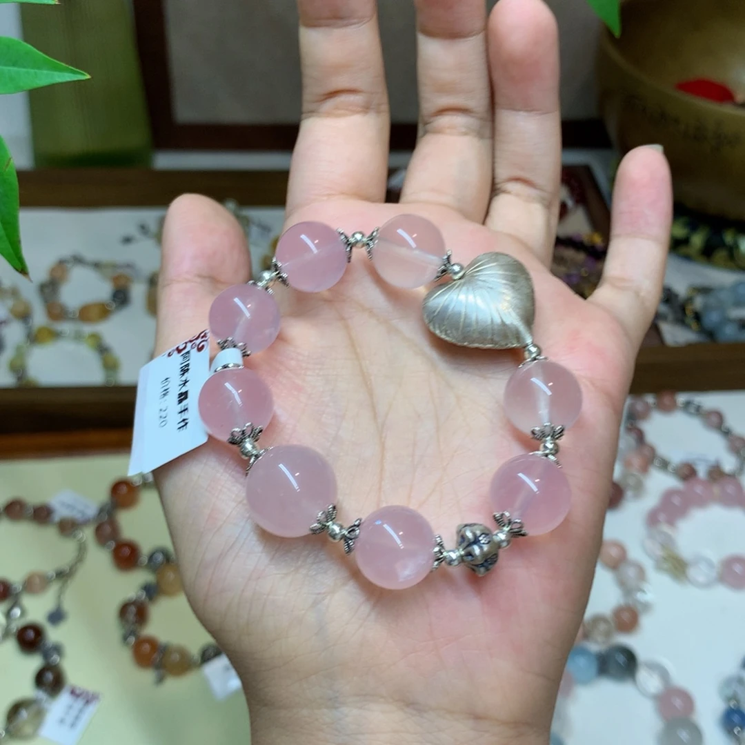手链银S925镶嵌烟晶