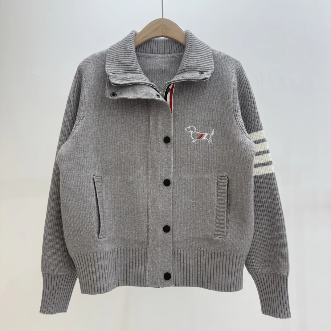 学院风针织棒球服开衫2025秋冬新款翻领长袖重工夹克上衣外套女潮