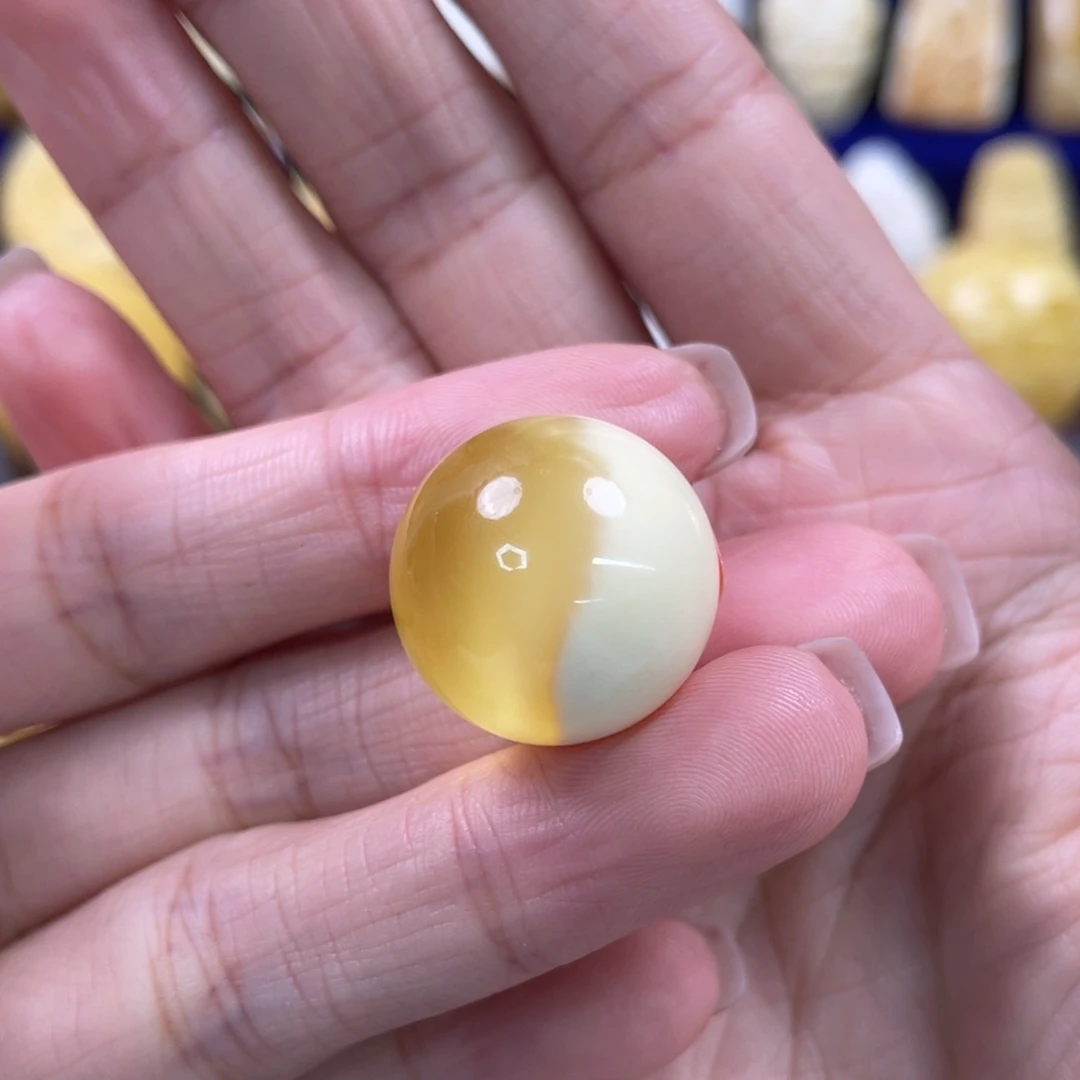 裸石蜜蜡未镶嵌琥珀蜜蜡珠子卡19.8mm