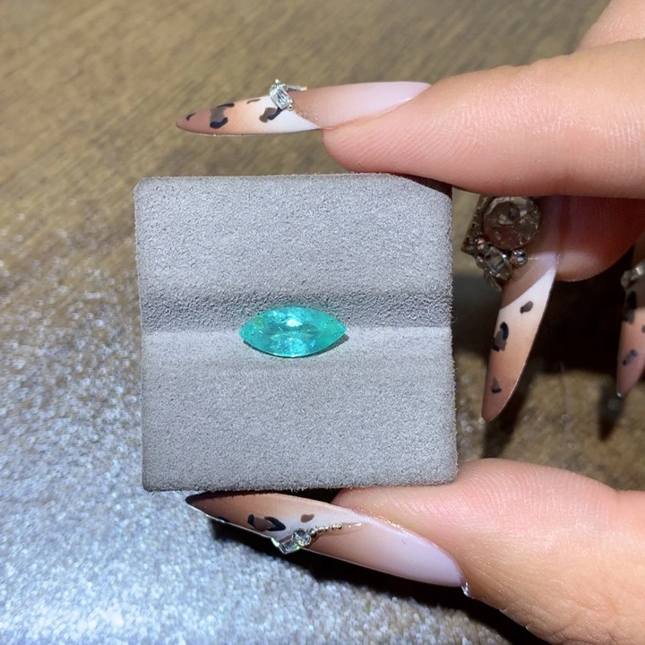 未镶嵌珠宝半成品帕拉依巴碧玺1.23ct霓虹蓝绿帕拉伊巴