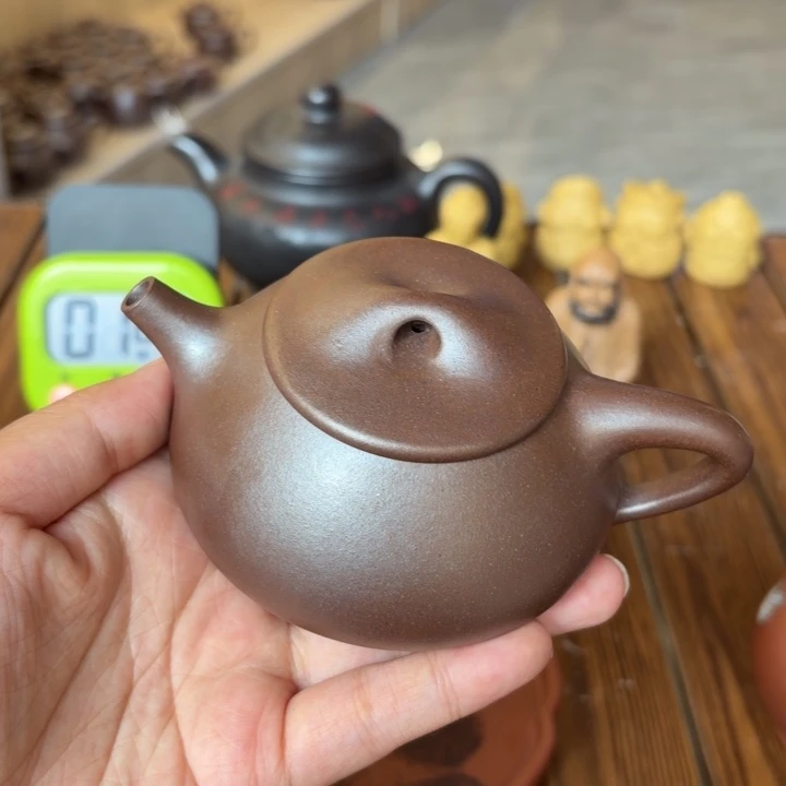 柱***子紫砂茶壶宜兴原矿底槽青