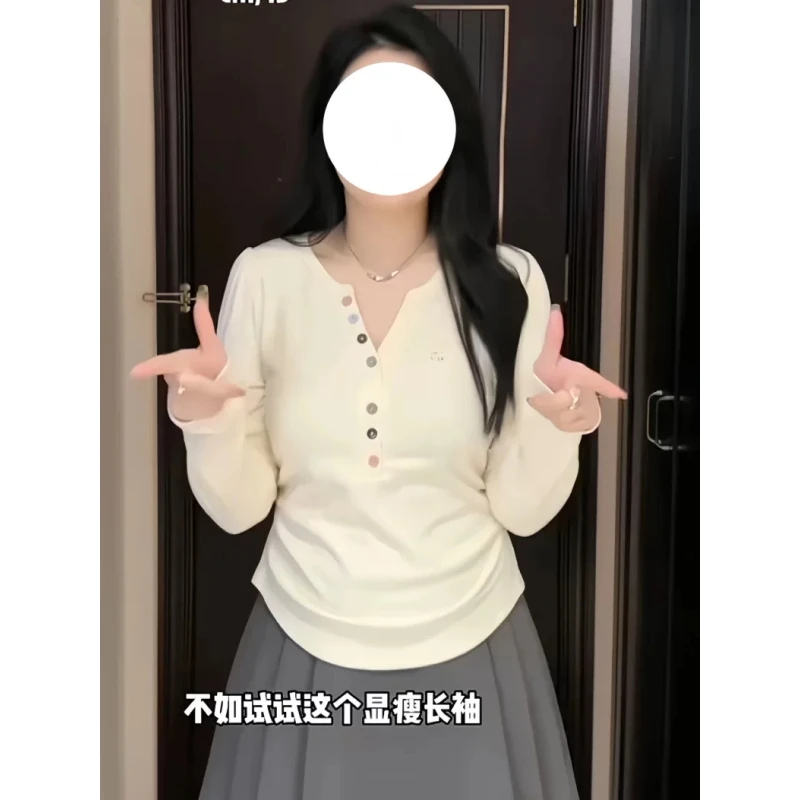 大码加绒保暖打底衫女早秋装新款胖mm遮肚上衣藏肉巨显瘦修身T恤