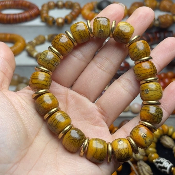 辰***界牦牛骨 卡14镶嵌卐字