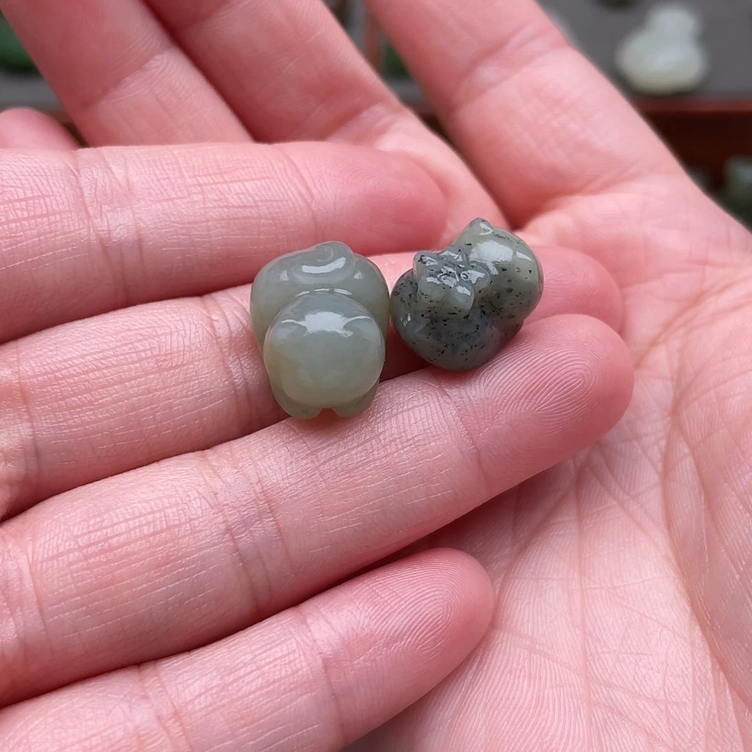 和田玉未镶嵌颈饰大*猫小猫咪小配饰