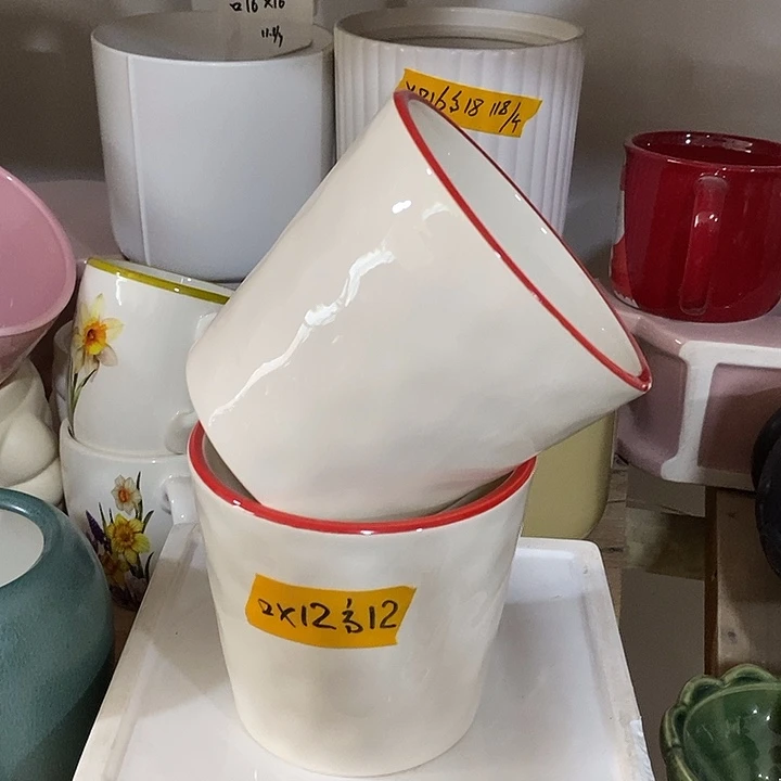 陶盆有孔 瑕疵针孔漏釉介意勿拍外口 12外高12