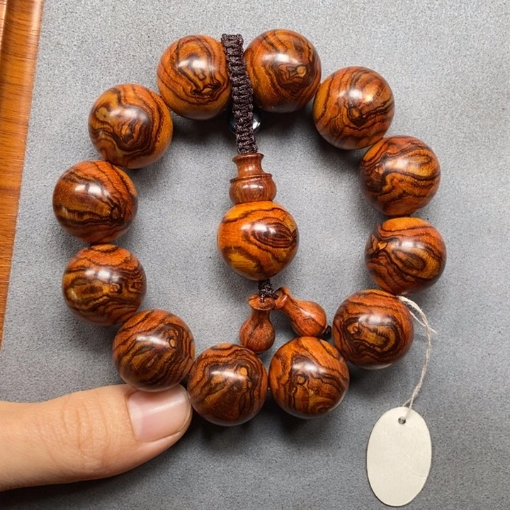 黄花梨/降香黄檀手串/手链海黄2.0满纹蜘蛛