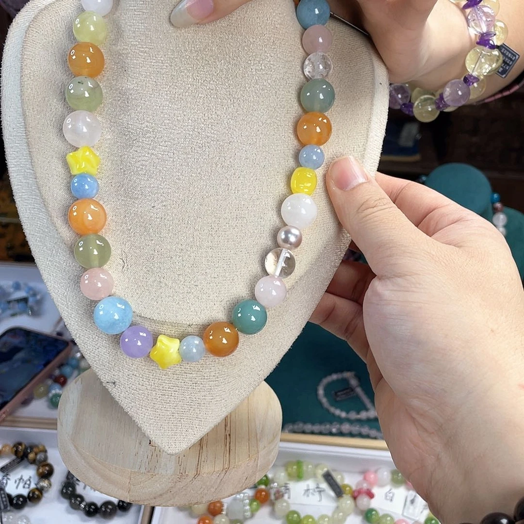 水晶手链银S925镀金镶嵌