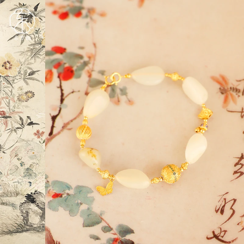 东方俪DOFUNLY【冬藏眠】和田玉18k金轻奢国风不规则手链ZLSL雅韵