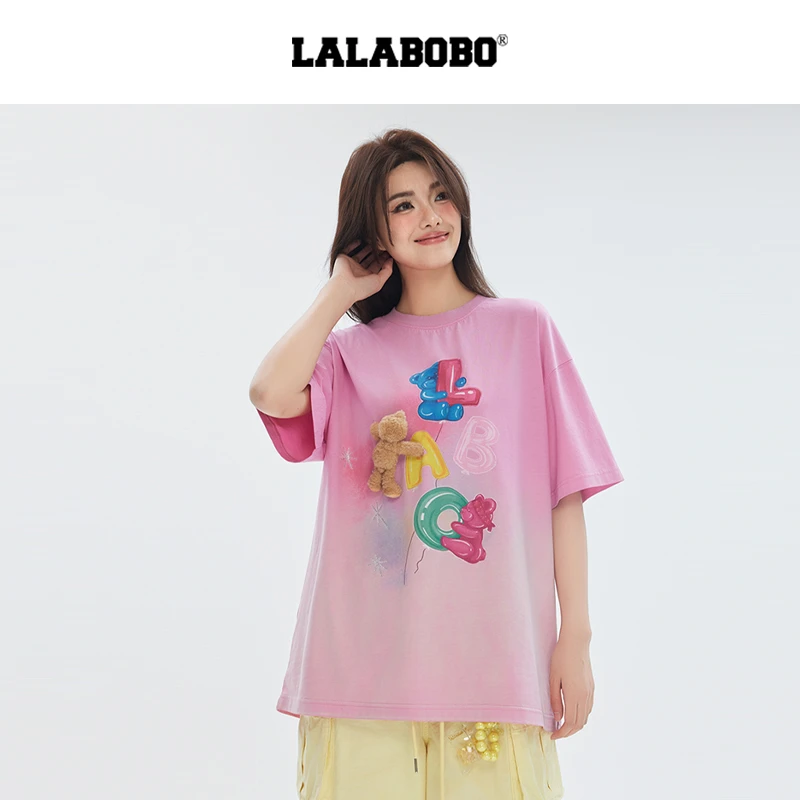 武汉LALABOBO新款小熊气球图案T恤LBEB-WSDT46商场同款