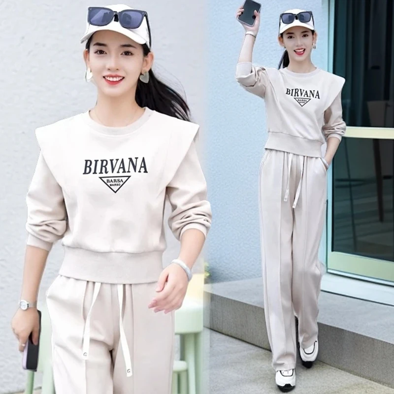 高含棉休闲时尚卫衣运动服套装女2025年春秋季新款洋气减龄两件套