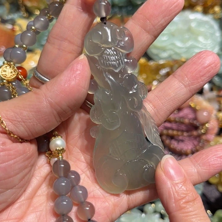 岫玉未镶嵌毛衣链