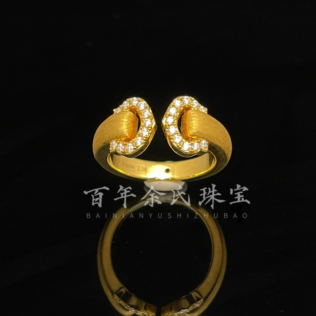 天使之吻—足金999黄金镶嵌戒指2.36-2.49-2.48-2.56克净金重