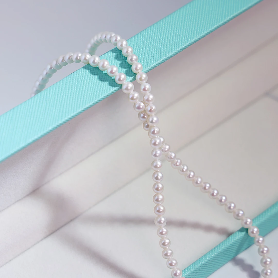 珍珠项链3.5-4mm 直播间【一物一拍】小米珠 叠戴强光