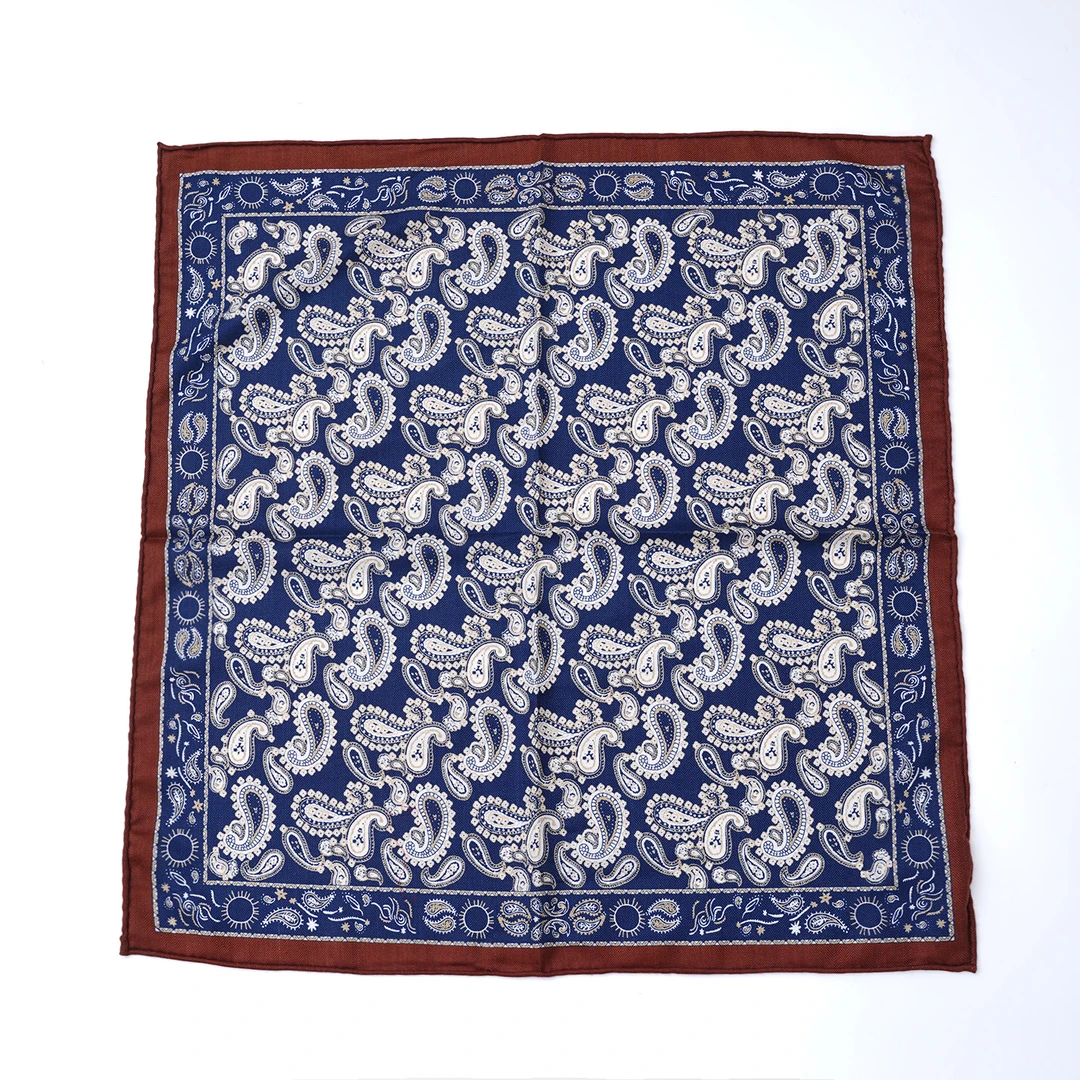 外贸品牌经典佩斯丽花纹65*65撞色设计女士丝巾（252084）20573