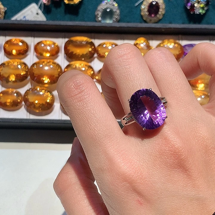 紫晶银S925镶嵌戒指