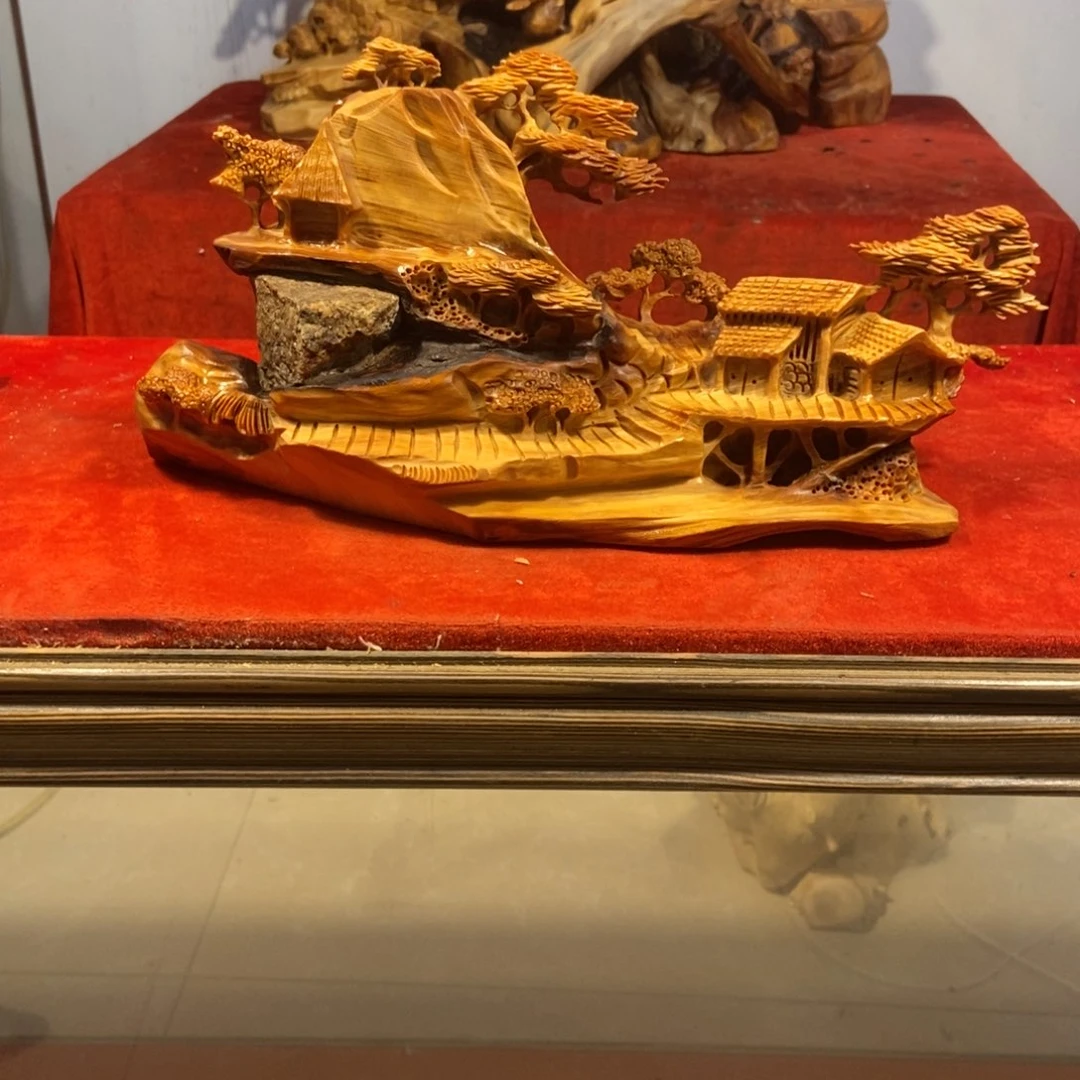 柏木（崖柏）z**o崖柏摆件（天然抱石