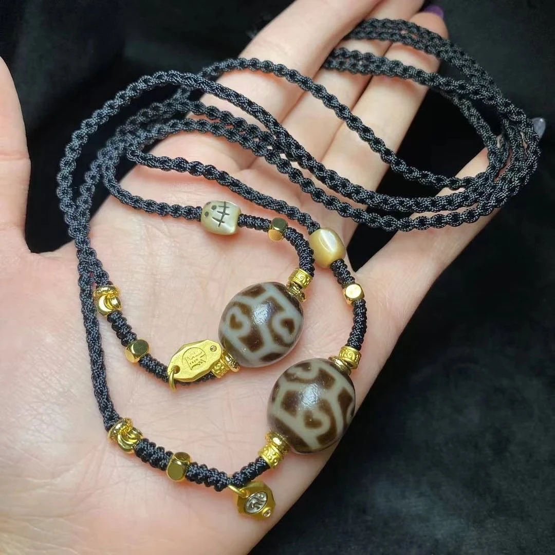 【曹美丽精选】 H44789-玛瑙DIY脖挂（佛心六眼）多样性发其一16x18mm