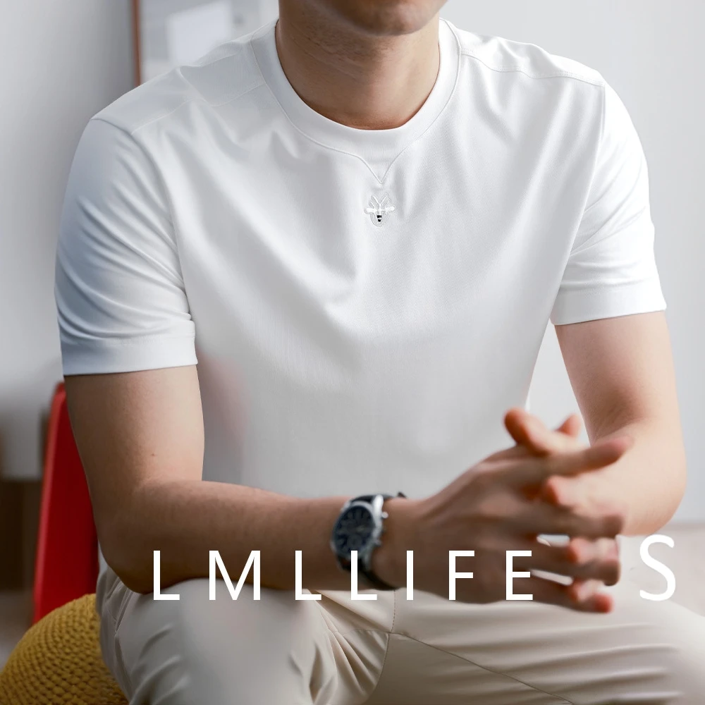 赫柏纪逸时尚感莫代尔短袖男t恤新款青年男装夏季薄款百搭男士t恤