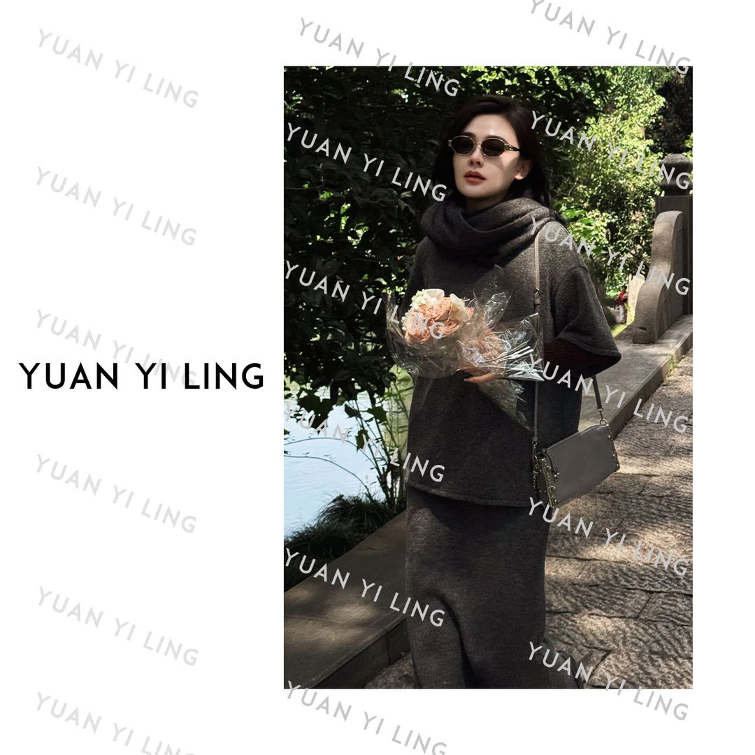袁艺灵【曼宁庄园】羊毛圆领宽松气质慵懒风上衣3162轻奢