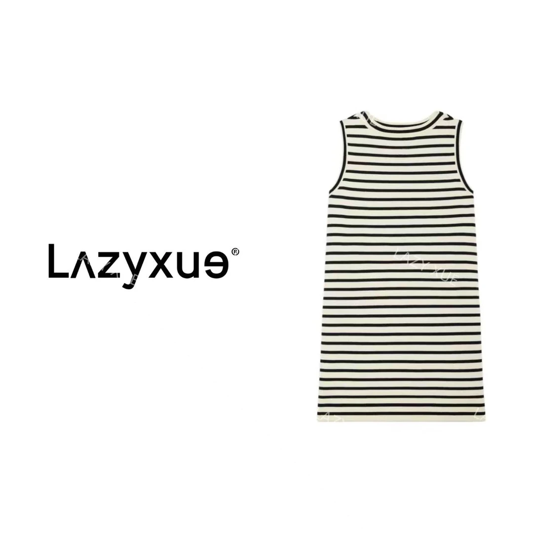 LAZYXUE薛懒懒“凯旋门”条纹针织时尚休闲百搭女士连衣裙 50096