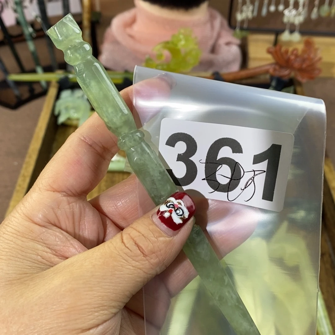 蛇纹石玉玉簪合金沈*曼