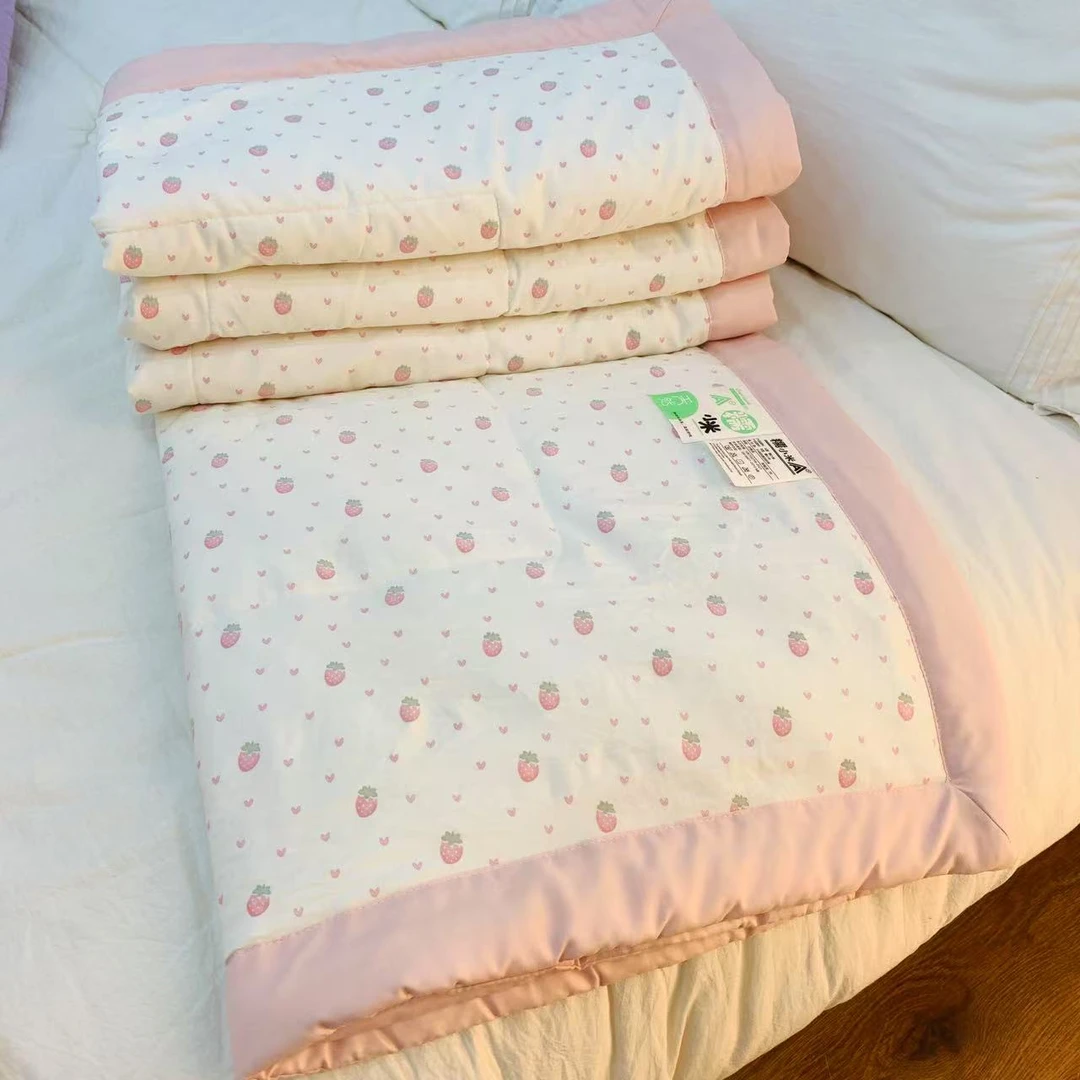 【草莓】A类糯小米可水洗夏凉被空调被2X2.3抗菌羽丝棉柔软舒适亲肤