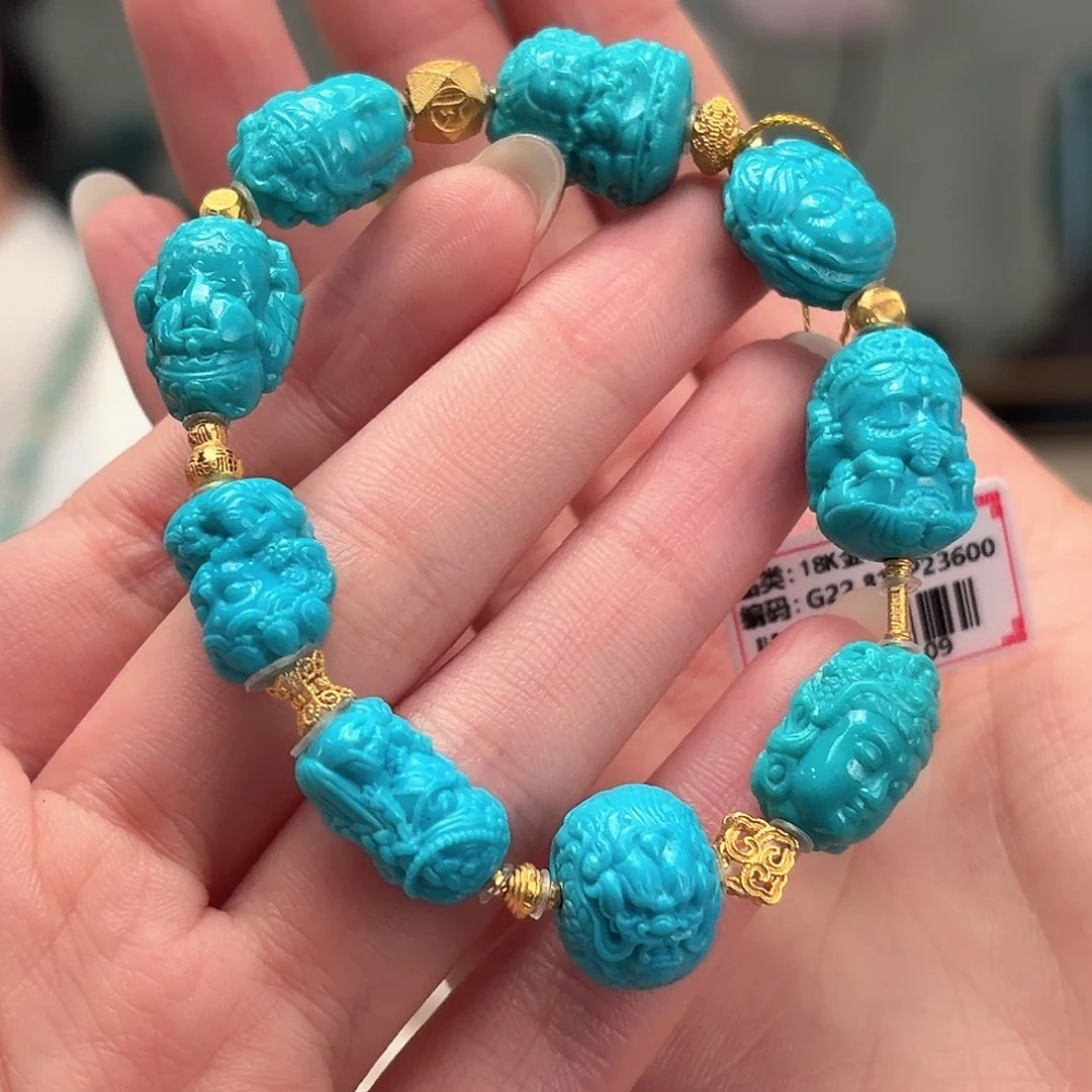 绿松石18K金镶嵌颈饰