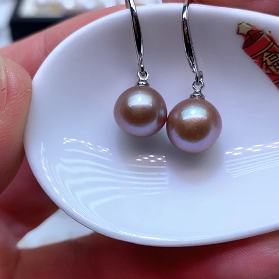 淡水珍珠耳饰银S925镶嵌