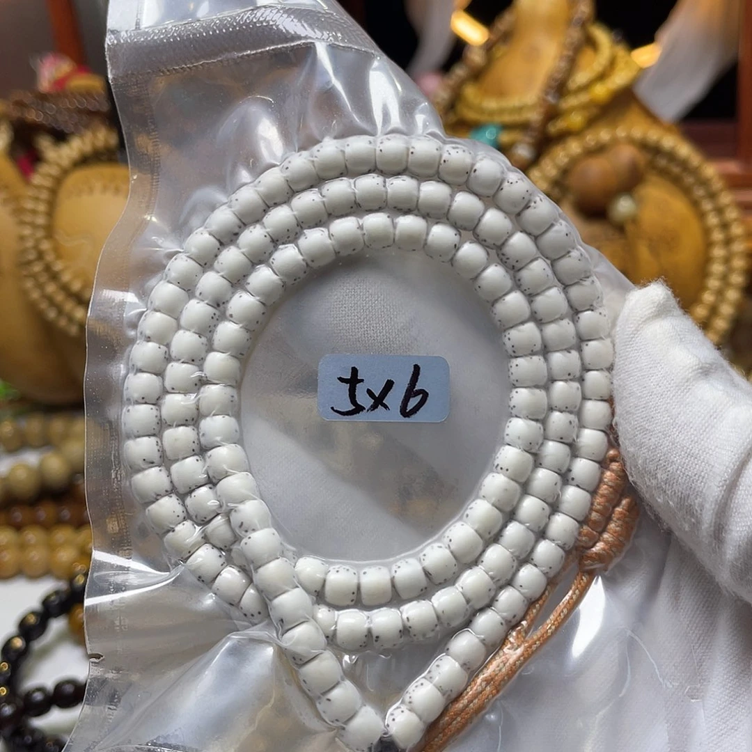 手串星月菩提5-6河豚直切桶珠脱脂顺白